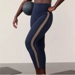 NWOT navy Athleta Elation Colorblock 7/8 tight